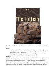 tone in the lottery|the lottery theme of tradition.